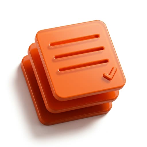 Stacked list cards icon representing a cleaned and verified list